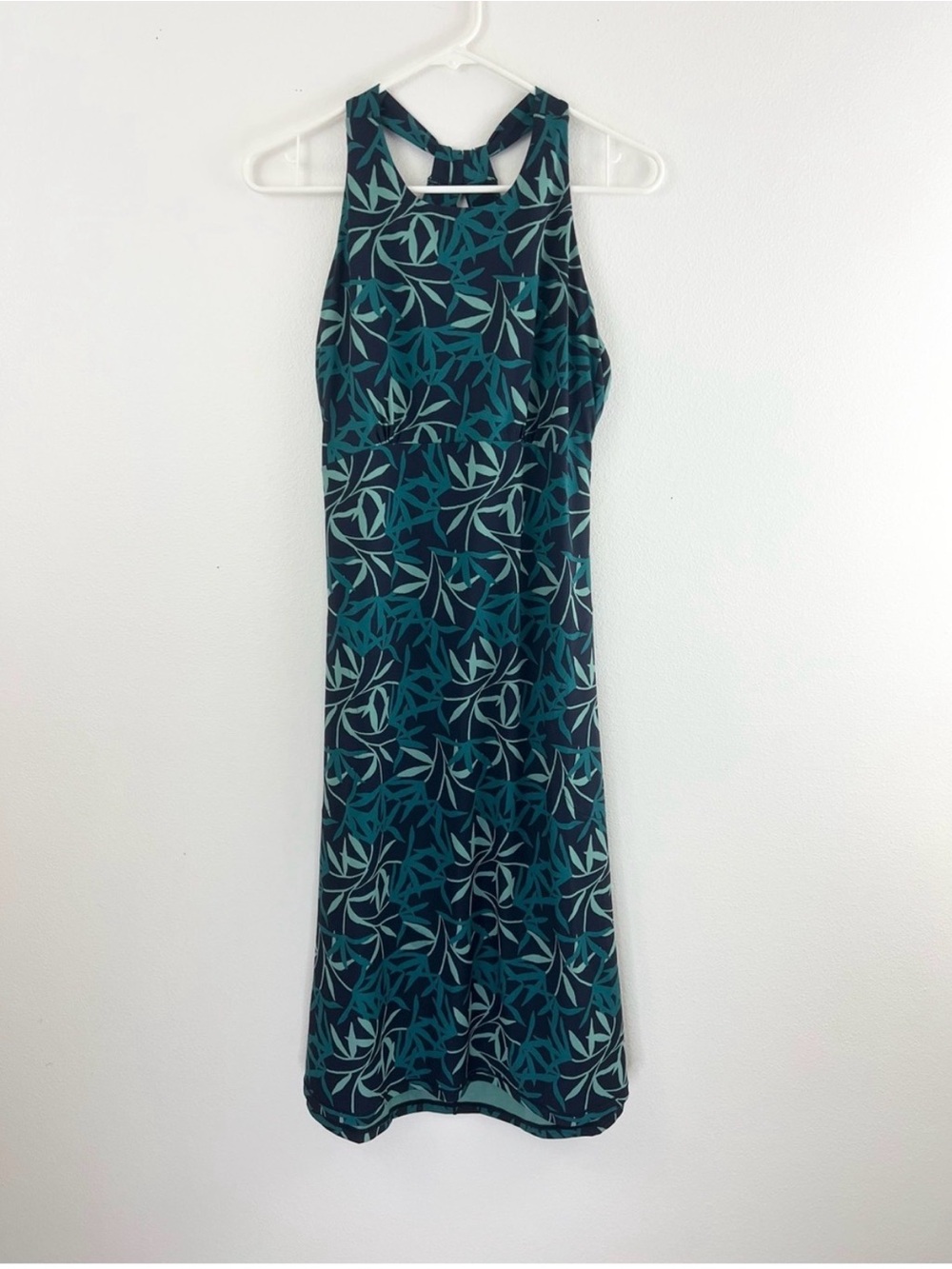 prAna Jewel Lake Nautical Leaves Travel Summer Dress Vacation Outdoor Wear L - Picture 4 of 8